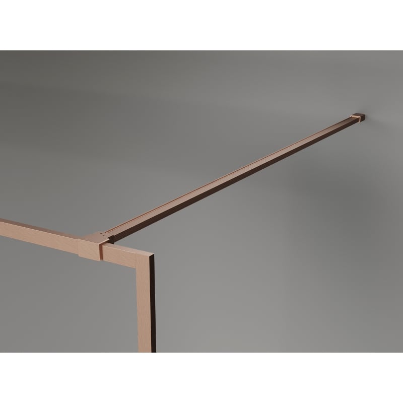 Mexen Kioto-F Walk-in Shower Wall with Frame 120 x 202 cm, Transparent 8 mm, Brushed Copper - 800-120-104-65-00