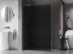 Mexen Kioto-F Shower Screen Walk-in with Frame 110 x 202 cm, Graphite 8 mm, Gun Metal - 800-110-104-95-40
