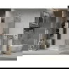 Mexen Lima folding shower cubicle 90 x 90 cm, Graphite, Chrome + shower tray Flat, White - 856-090-090-01-40-4010