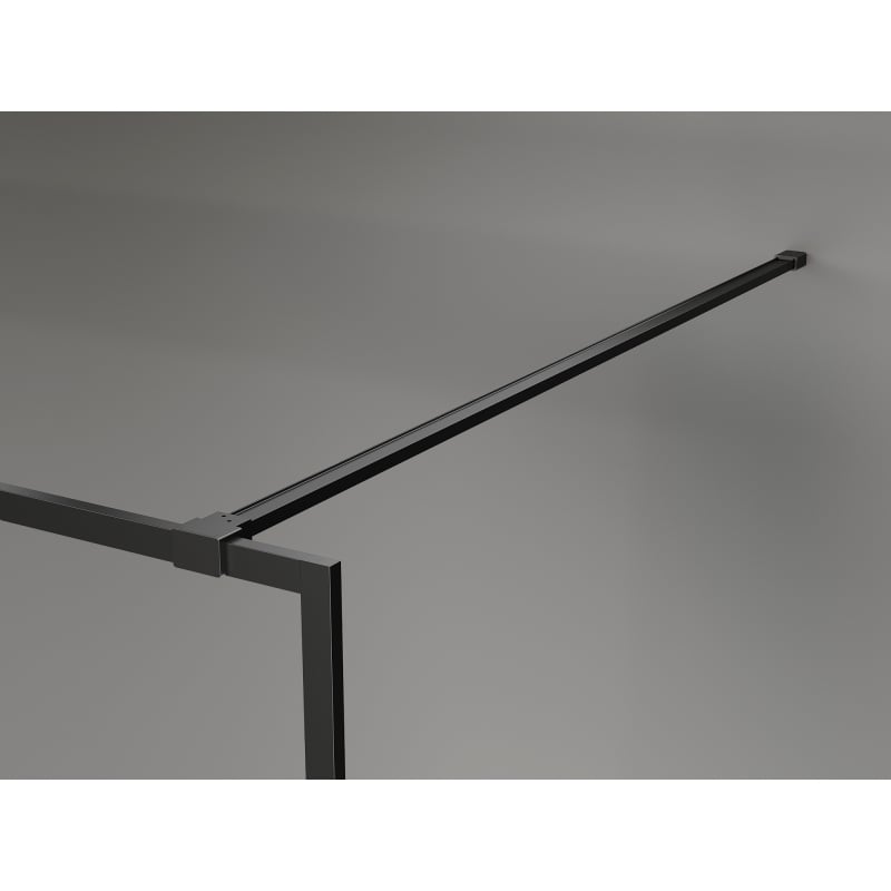 Mexen Kioto-F Walk-in Shower Wall with Frame 125 x 202 cm, Transparent 8 mm, Black - 800-125-104-70-00