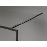 Mexen Kioto-F Walk-in Shower Wall with Frame 90 x 202 cm, Graphite 8 mm, Black - 800-090-104-70-40