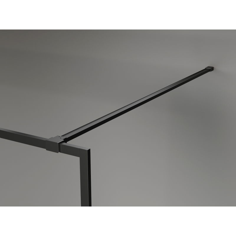 Mexen Kioto-F Walk-in Shower Wall with Frame 130 x 202 cm, Graphite 8 mm, Black - 800-130-104-70-40