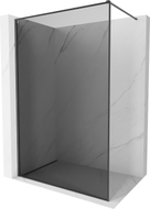 Mexen Kioto-F Walk-in Shower Panel with Frame 130 x 202 cm, Graphite 8 mm, Brushed Gun Gray - 800-130-104-66-40