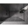 Mexen Kioto-F Walk-in Shower Panel with Frame 130 x 202 cm, Graphite 8 mm, Brushed Gun Gray - 800-130-104-66-40