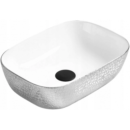 Mexen Rita countertop washbasin 45 x 32 cm, White/Silver - 21084555