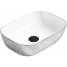Mexen Rita countertop washbasin 45 x 32 cm, White/Silver - 21084555