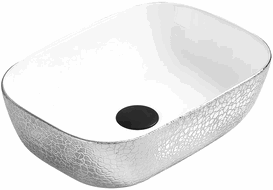 Mexen Rita countertop washbasin 45 x 32 cm, White/Silver - 21084555