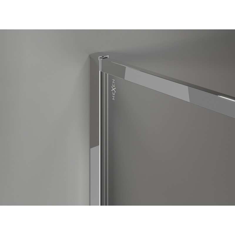 Mexen Kioto-F Walk-in Shower Screen with Frame 85 x 70 cm, Transparent 8 mm, Chrome - 800-085-202-04-00-070