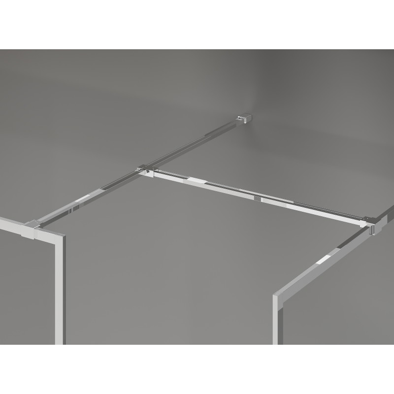 Mexen Kioto-F Walk-in Shower Screen with Frame 85 x 70 cm, Transparent 8 mm, Chrome - 800-085-202-04-00-070