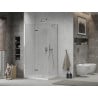Mexen Lima folding shower cubicle 70 x 100 cm, Transparent, Chrome + shower tray Flat - 856-070-100-01-00-4010