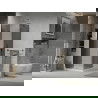 Mexen Lima folding shower cubicle 100 x 100 cm, Graphite, Chrome + shower tray Flat, White - 856-100-100-01-40-4010