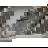 Mexen Lima folding shower cubicle 100 x 100 cm, Graphite, Chrome + shower tray Flat, White - 856-100-100-01-40-4010