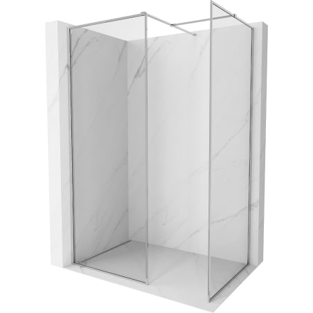 Mexen Kioto-F Walk-in Shower Screen with Frame 180 x 105 cm, Transparent 8 mm, Chrome - 800-180-202-04-00-105