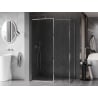 Mexen Kioto-F Walk-in Shower Screen with Frame 180 x 105 cm, Transparent 8 mm, Chrome - 800-180-202-04-00-105