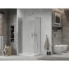 Mexen Lima folding shower cubicle 80 x 70 cm, Transparent, Chrome + shower tray Flat - 856-080-070-01-00-4010