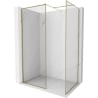 Mexen Kioto-F Walk-in Shower Panel with Frame 140 x 75 cm, Transparent 8 mm, Gold - 800-140-202-04-50-075