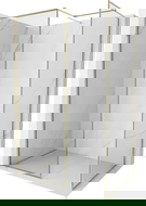 Mexen Kioto-F Walk-in Shower Screen with Frame 120 x 85 cm, Transparent 8 mm, Gold - 800-120-202-04-50-085