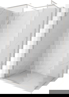 Mexen Kioto-F Walk-in Shower Wall with Frame 105 x 80 cm, Transparent 8 mm, Brushed Nickel - 800-105-202-04-97-080