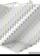 Mexen Kioto-F Walk-in Shower Screen with Frame 95 x 80 cm, Transparent 8 mm, Gold - 800-095-202-04-50-080