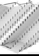 Mexen Kioto-F Walk-in Shower Wall with Frame 140 x 80 cm, Transparent 8 mm, Black - 800-140-202-04-70-080