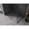 Mexen Kioto-F Walk-in Shower Wall with Frame 150 x 80 cm, Transparent 8 mm, Black - 800-150-202-04-70-080