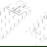 Mexen Kioto-F Walk-in Shower Wall with Frame 85 x 80 cm, Clear 8 mm, White - 800-085-202-04-20-080
