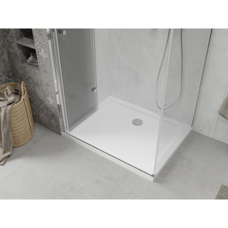 Mexen Lima folding shower cabin 120 x 90 cm, transparent, chrome + Flat tray - 856-120-090-01-00-4010