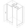 Mexen Kioto-F Walk-in Shower Wall with Frame 140 x 80 cm, Transparent 8 mm, Brushed Nickel - 800-140-202-04-97-080