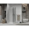 Mexen Lima Duo Folding Shower Cabin 70 x 70 cm, Transparent, Chrome + Flat Shower Tray - 856-070-070-01-02-4010
