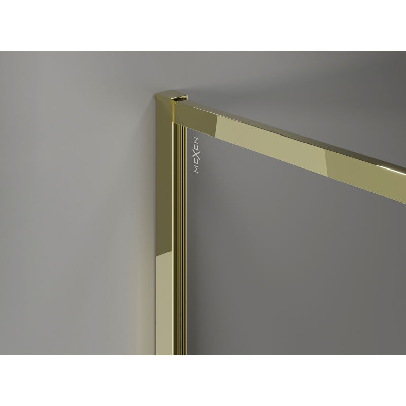 Mexen Kioto-F shower wall Walk-in with frame 155 x 120 cm, transparent 8 mm, gold - 800-155-202-04-50-120