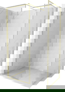 Mexen Kioto-F Walk-in Shower Wall with Frame 180 x 105 cm, Transparent 8 mm, Brushed Gold - 800-180-202-04-55-105