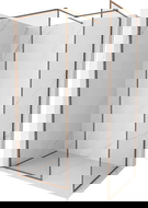 Mexen Kioto-F Walk-in Shower Wall with Frame 70 x 70 cm, Transparent 8 mm, Rose Gold - 800-070-202-04-60-070