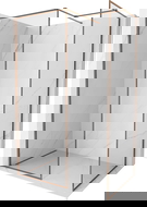 Mexen Kioto-F Walk-in Shower Wall with Frame 135 x 70 cm, Transparent 8 mm, Rose Gold - 800-135-202-04-60-070