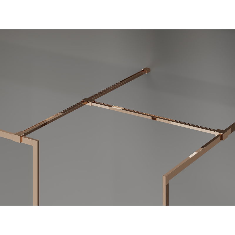 Mexen Kioto-F Walk-in Shower Screen with Frame 180 x 70 cm, Transparent 8 mm, Rose Gold - 800-180-202-04-60-070