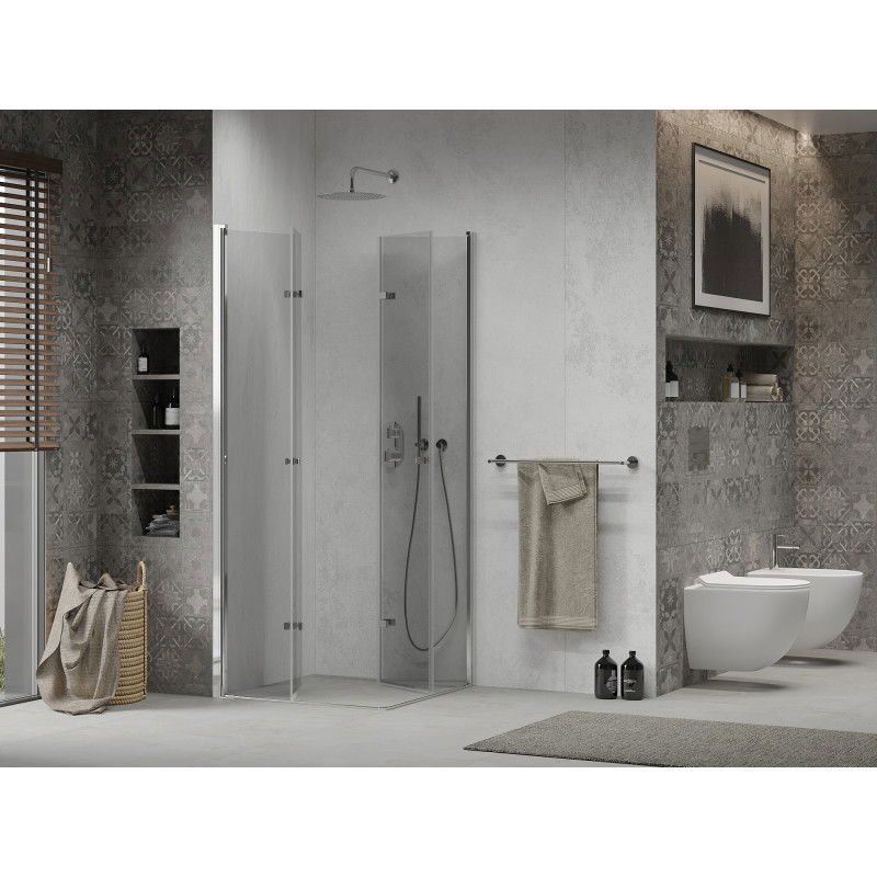 Mexen Lima Duo folding shower cabin 80 x 80 cm, transparent, chrome - 856-080-080-02-00