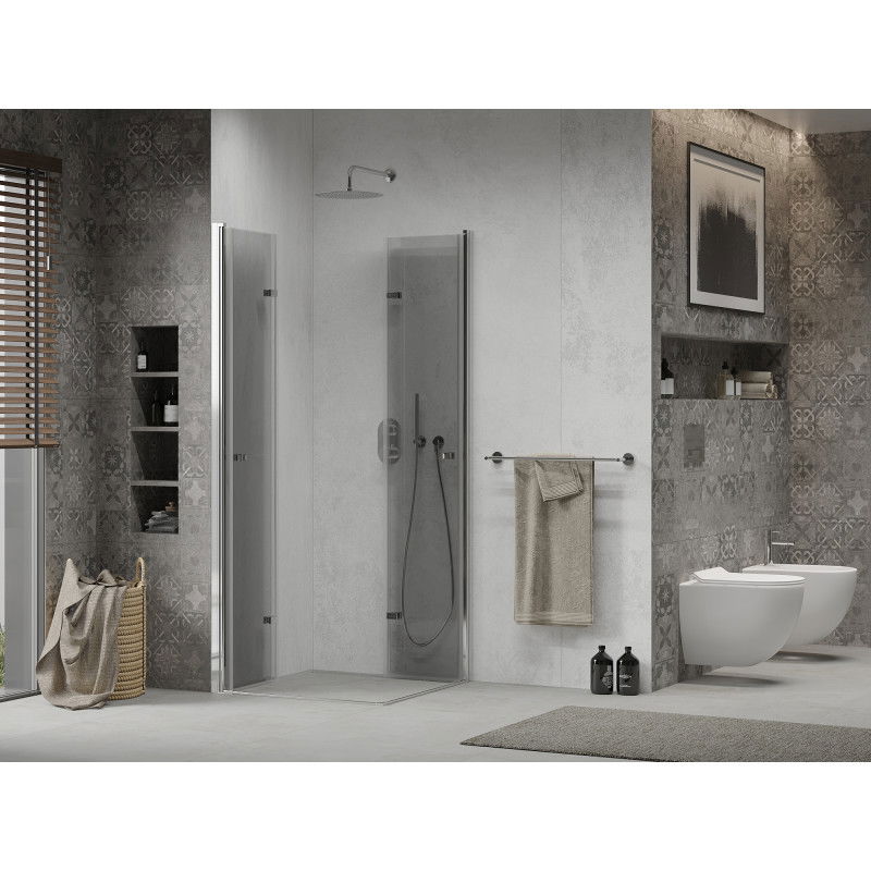 Mexen Lima Duo folding shower cabin 80 x 80 cm, transparent, chrome - 856-080-080-02-00