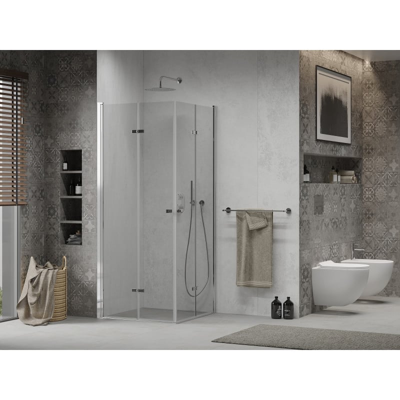Mexen Lima Duo folding shower enclosure 90 x 90 cm, transparent, chrome - 856-090-090-02-00