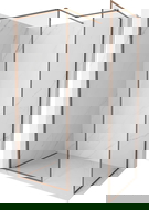 Mexen Kioto-F Walk-in Shower Screen with Frame 160 x 90 cm, Transparent 8 mm, Rose Gold - 800-160-202-04-60-090