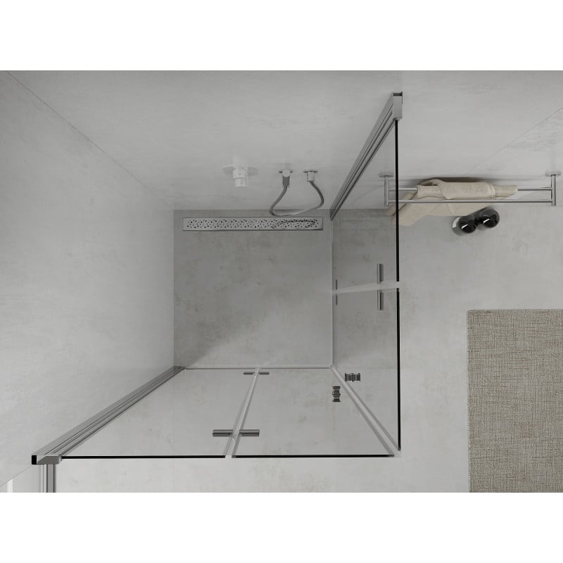 Mexen Lima Duo folding shower enclosure 90 x 90 cm, transparent, chrome - 856-090-090-02-00
