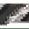 Mexen Kioto-F Walk-in Shower Wall with Frame 95 x 90 cm, Transparent 8 mm, Rose Gold - 800-095-202-04-60-090