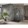 Mexen Omega sliding shower cabin 100 x 80 cm, transparent, chrome + Flat tray, black - 825-100-080-01-00-4070
