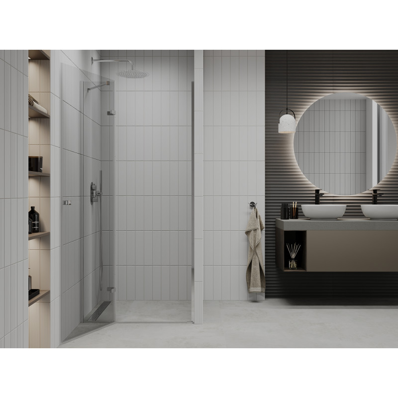Mexen Roma 70 cm Hinged Shower Door, Transparent, Chrome - 854-070-000-01-00