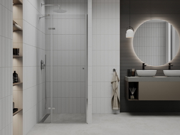 Mexen Roma hinged shower door 80 cm, Transparent, Chrome - 854-080-000-01-00