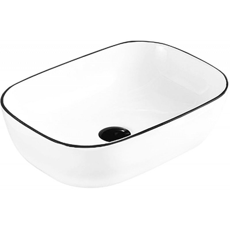 Mexen Rita countertop washbasin 45 x 32 cm, White/Black - 21084507