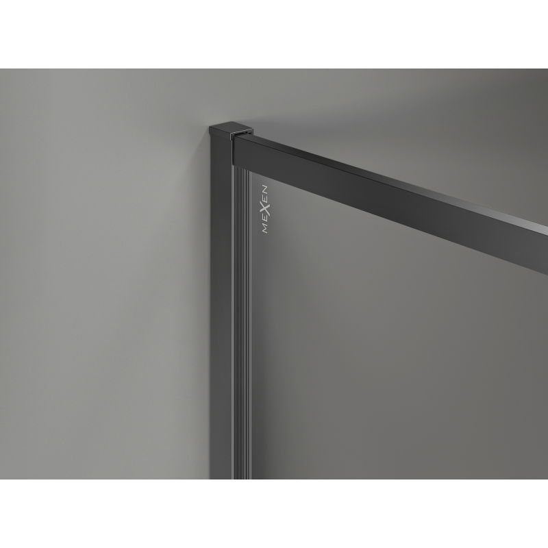 Mexen Kioto-F walk-in shower wall with frame 140 x 90 cm, transparent 8 mm, gun metal - 800-140-202-04-95-090