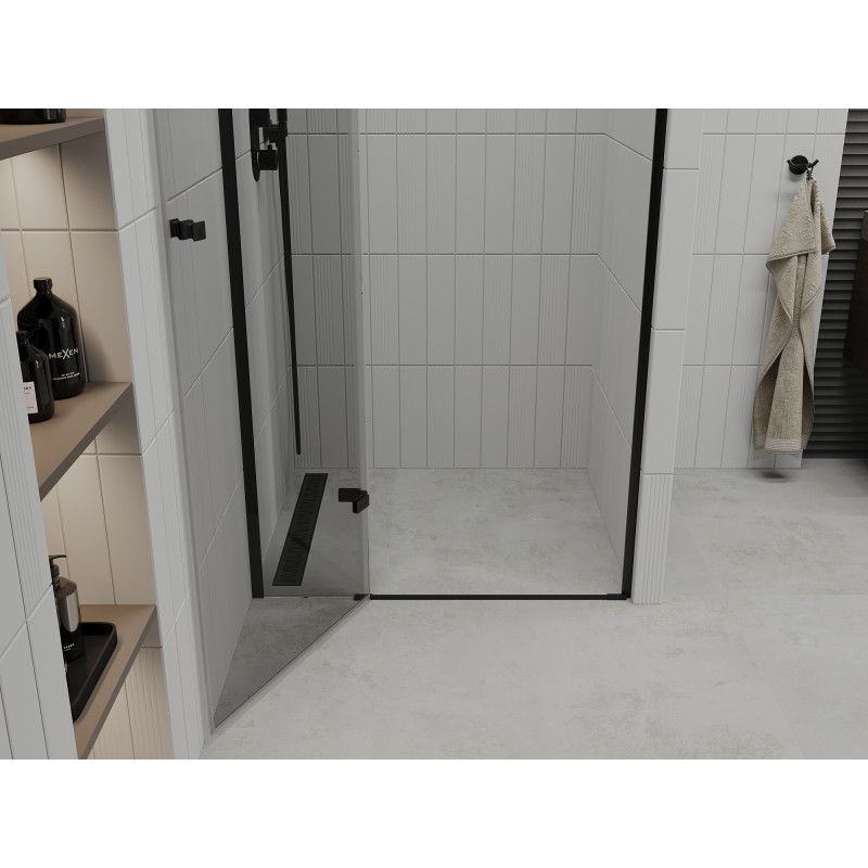 Mexen Roma 70 cm Pivot Shower Door, Transparent, Black - 854-070-000-70-00