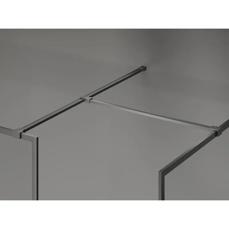 Mexen Kioto-F Walk-in Shower Wall with Frame 135 x 70 cm, Transparent 8 mm, Brushed Gun Gray - 800-135-202-04-66-070