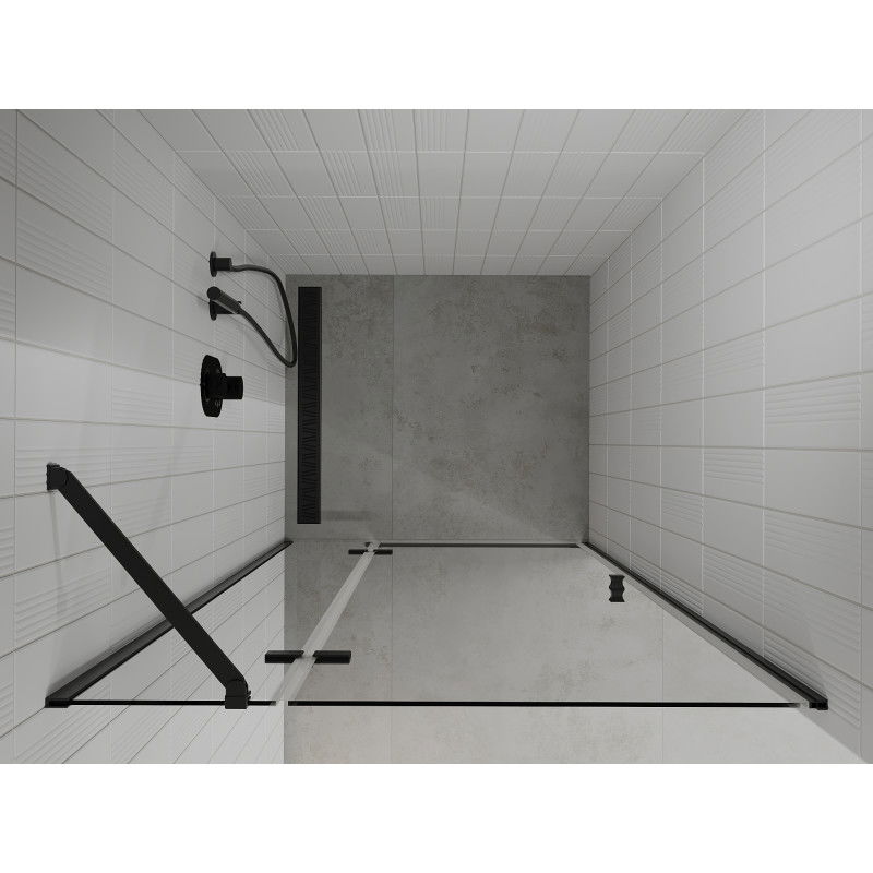 Mexen Roma 100 cm Hinged Shower Door, Transparent, Black - 854-100-000-70-00