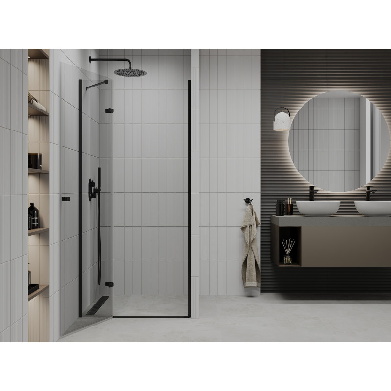 Mexen Roma swing shower doors 110 cm, transparent, black - 854-110-000-70-00