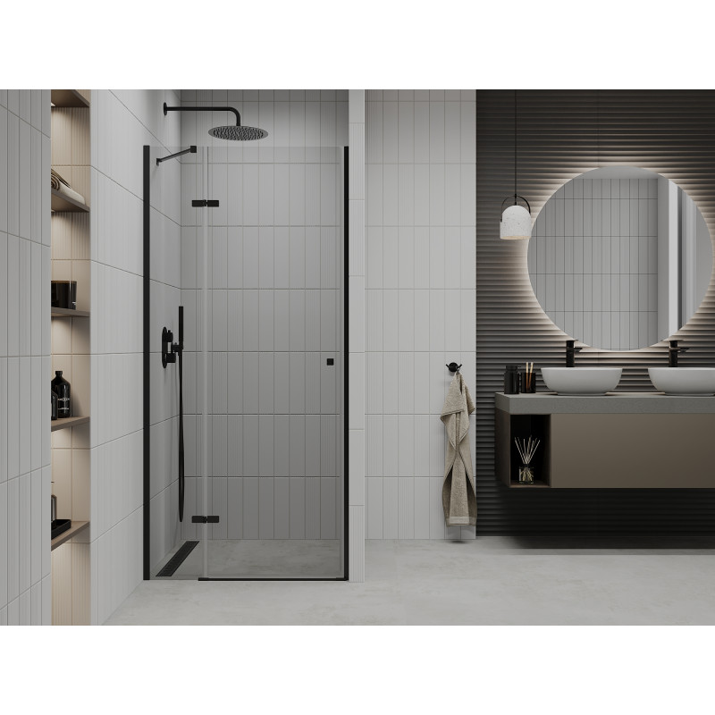 Mexen Roma swing shower doors 110 cm, transparent, black - 854-110-000-70-00